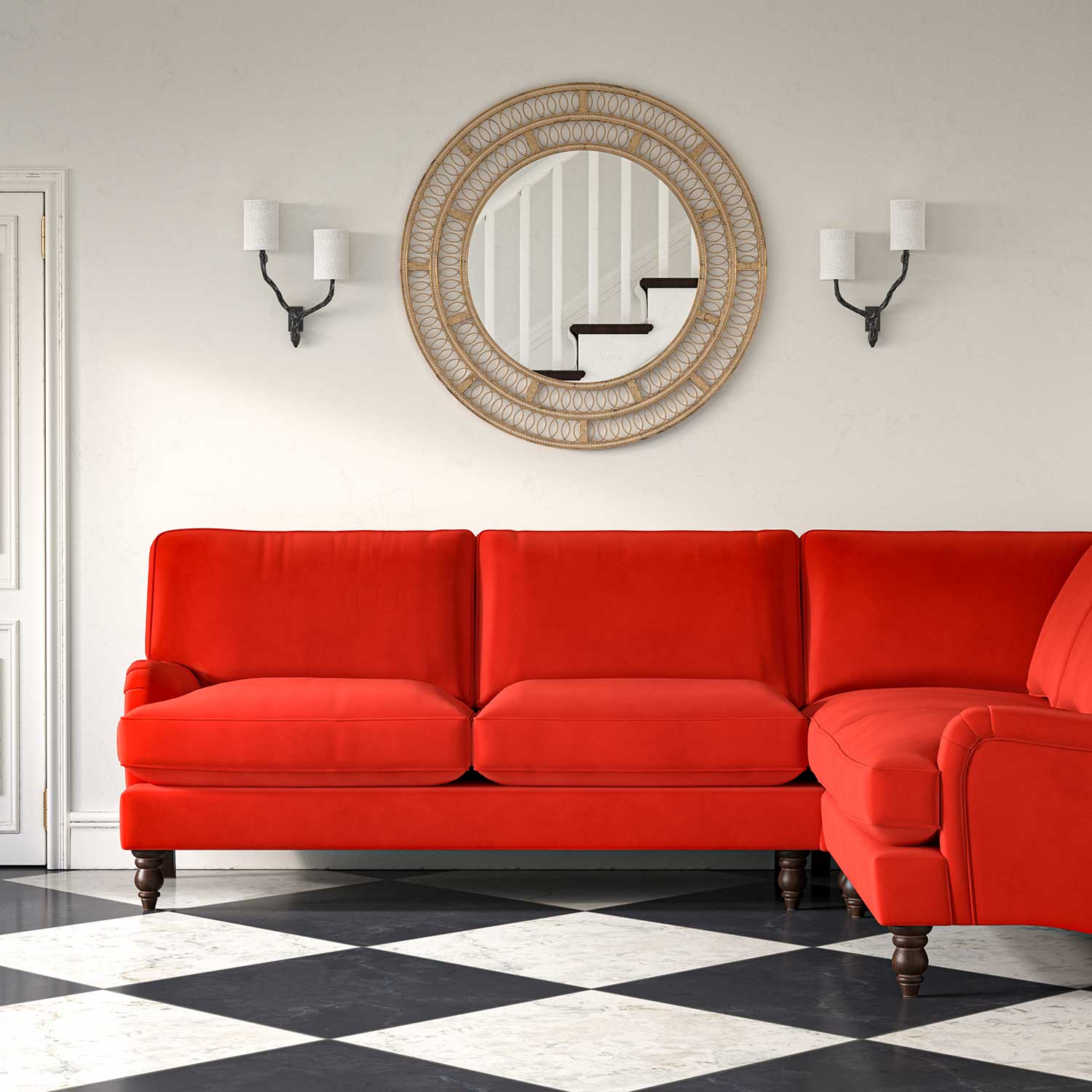Linwood Tango Velvet Tomato FR Made to Measure Curtains