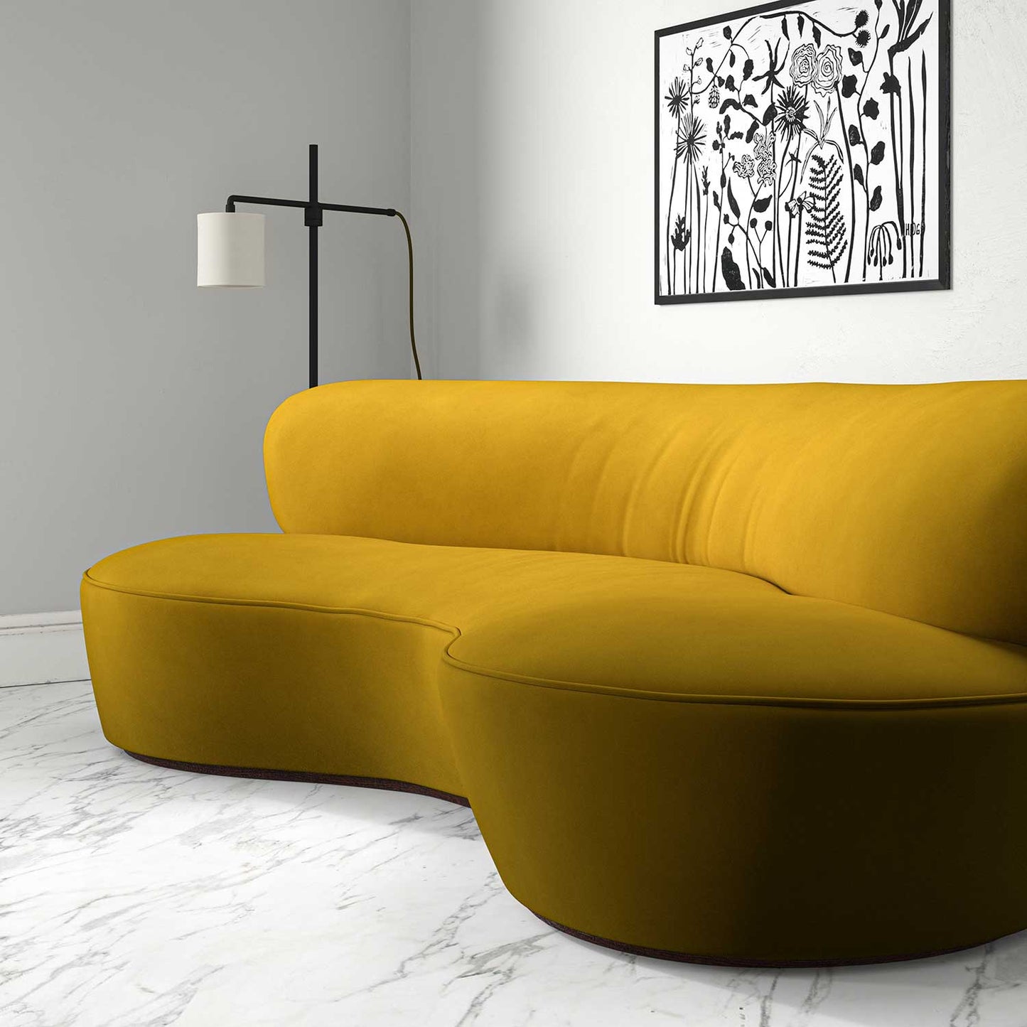Linwood Tango Velvet Ochre FR Made to Measure Curtains