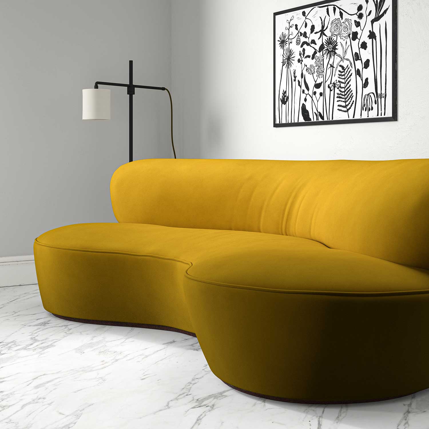 Linwood Tango Velvet Ochre FR Made to Measure Curtains