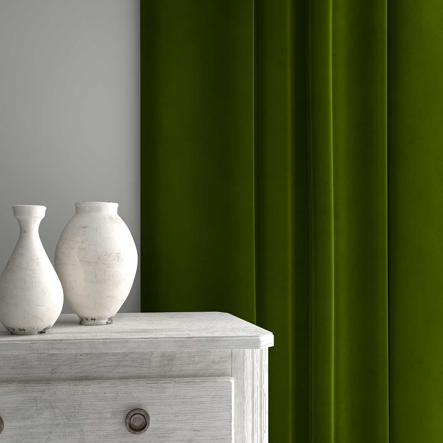 Linwood Tango Velvet Pine FR Made to Measure Curtains
