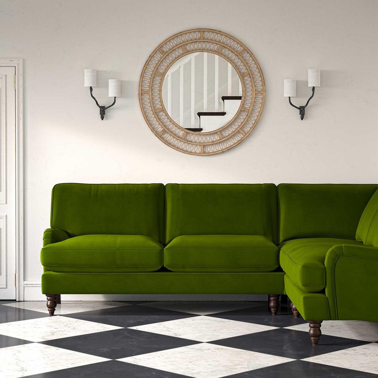 Linwood Tango Velvet Pine FR Made to Measure Curtains