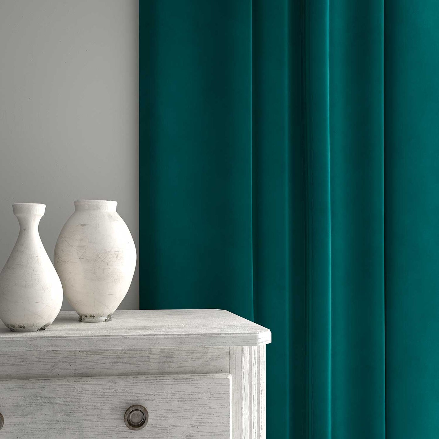 Linwood Tango Velvet Petrol FR Made to Measure Curtains