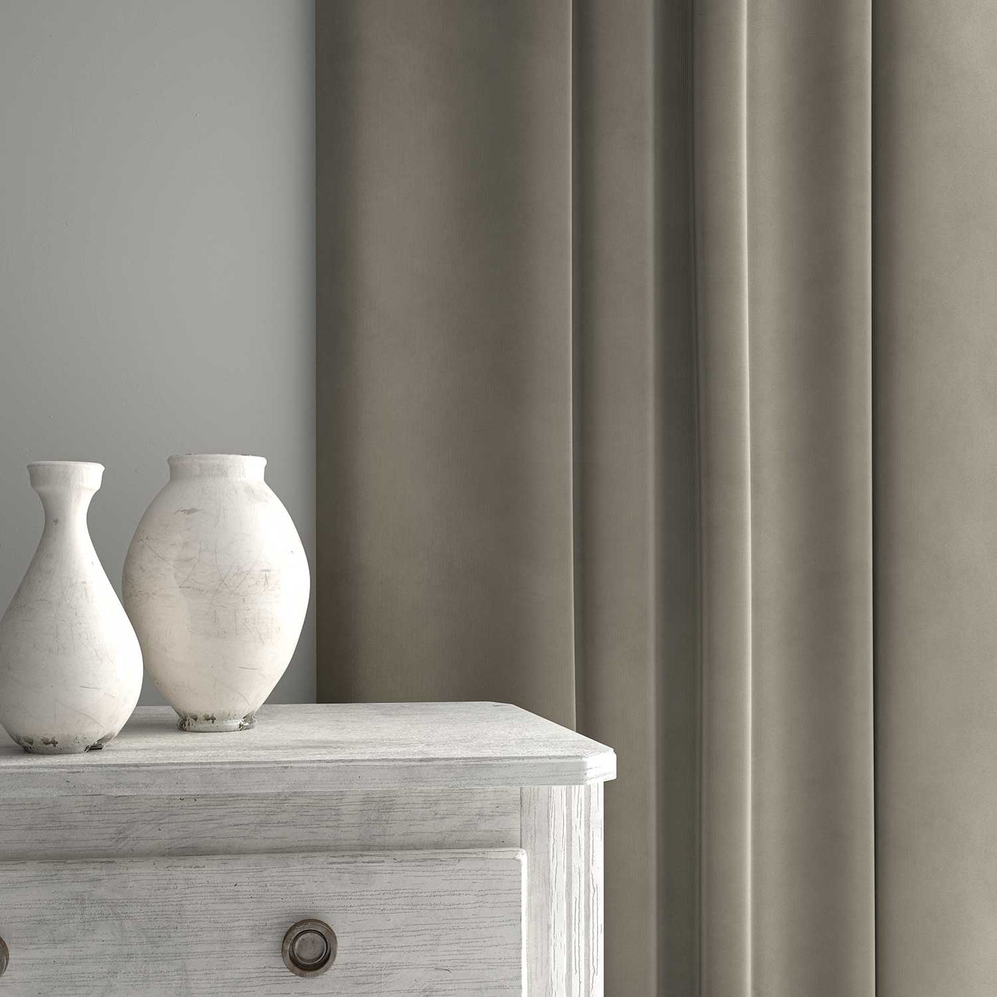 Linwood Tango Velvet Pebble FR Made to Measure Curtains