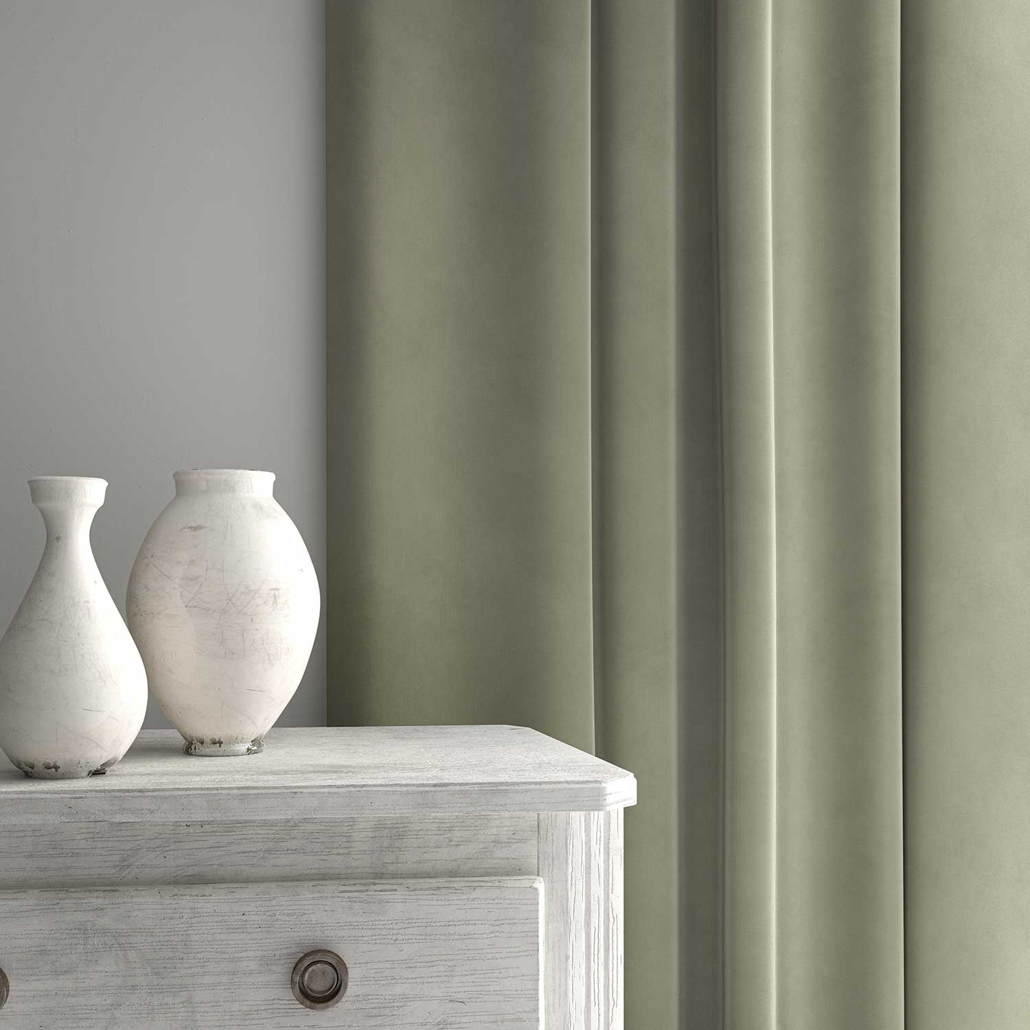 Linwood Tango Velvet Feather Grey FR Made to Measure Curtains