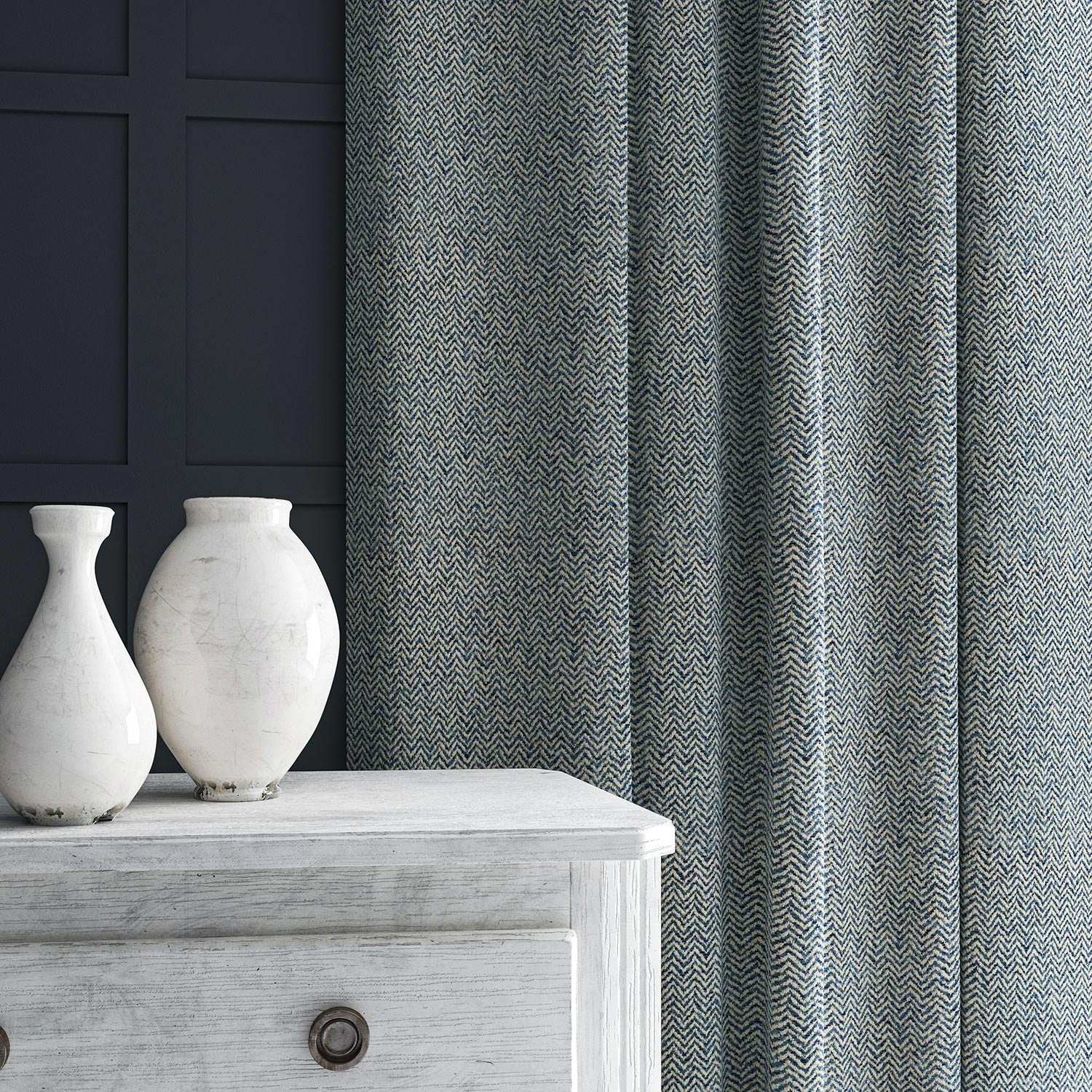 Linwood Chicane Lapis Made to Measure Curtains