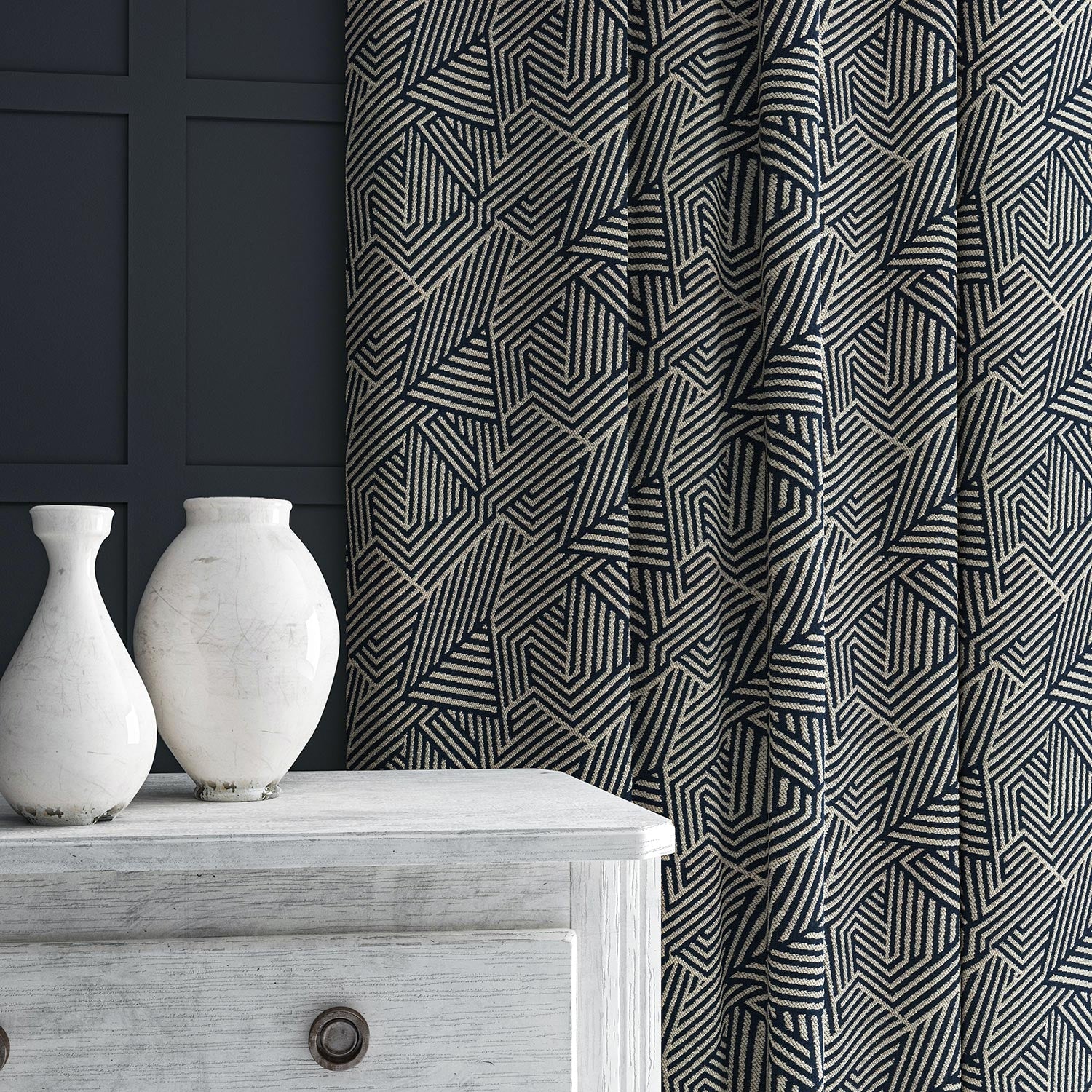 Linwood Sashay Ink Made to Measure Curtains