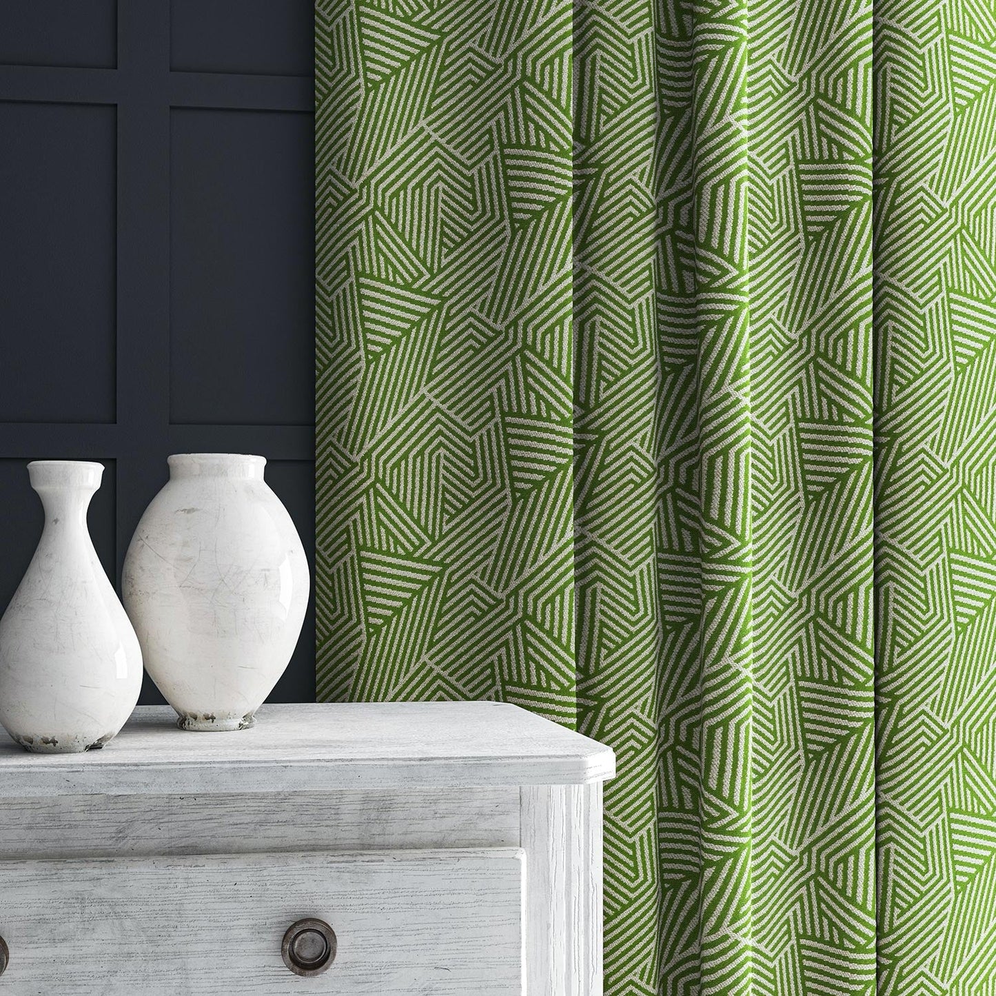 Linwood Sashay Spring Green FR Made to Measure Curtains
