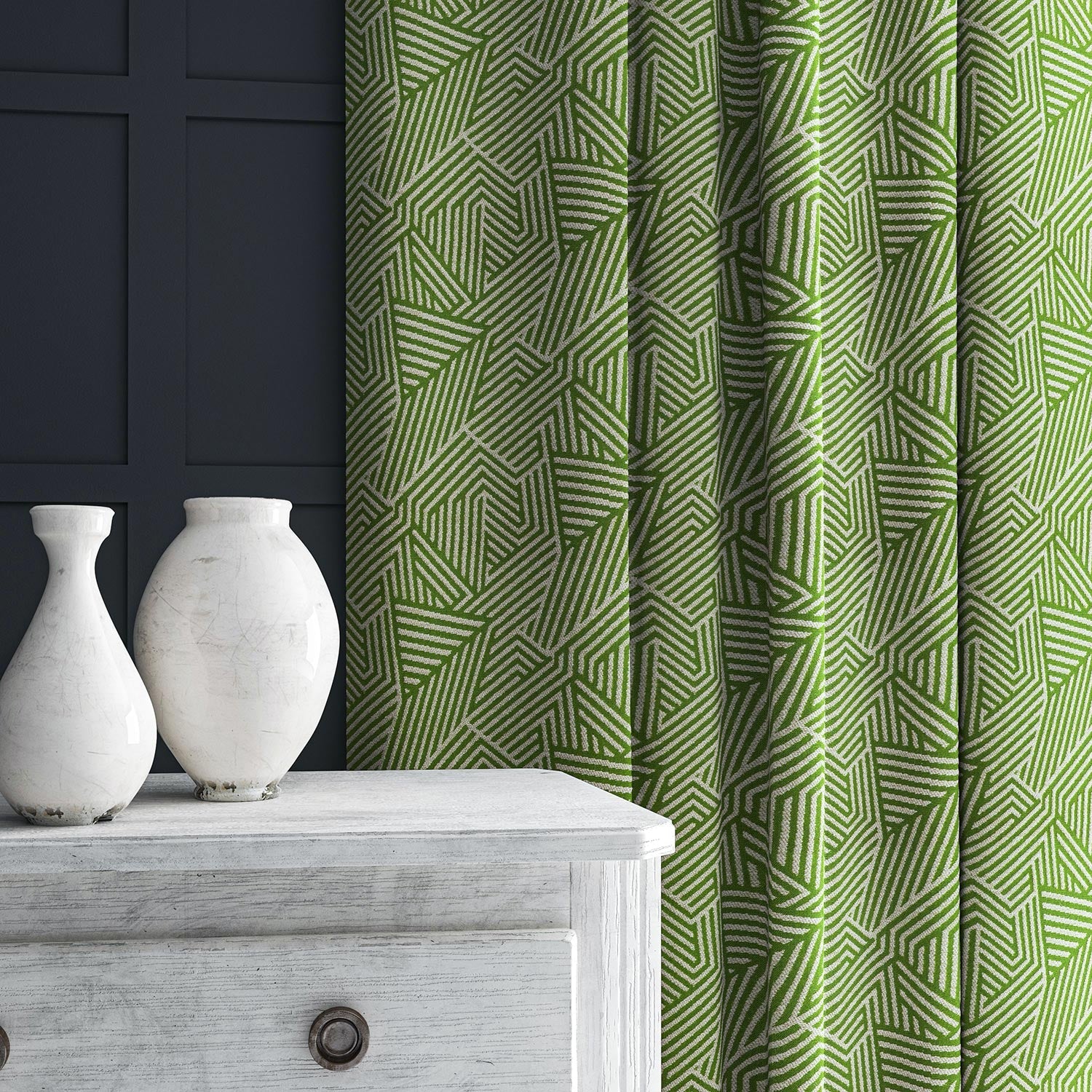 Linwood Sashay Spring Green FR Made to Measure Curtains