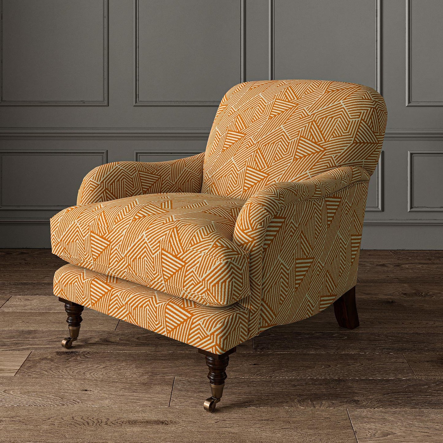 Linwood Sashay Tangerine Made to Measure Curtains
