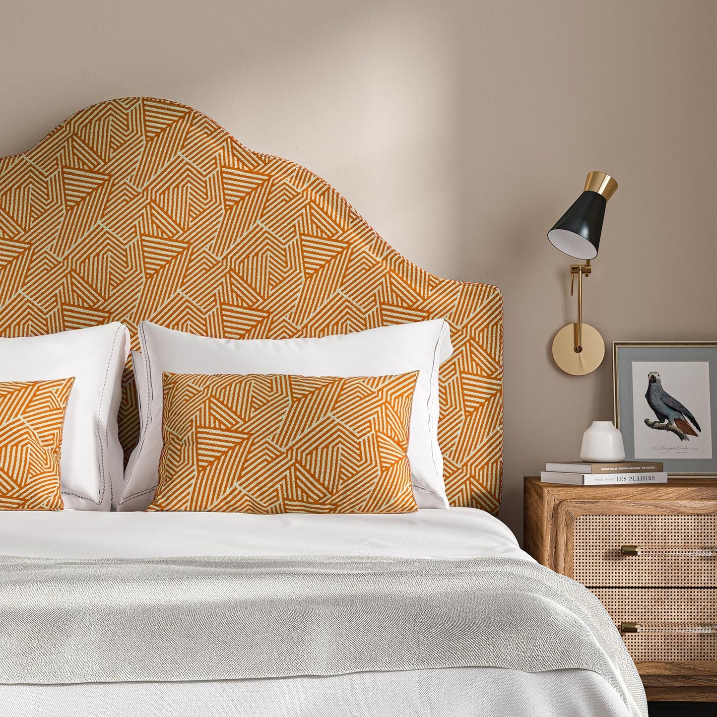Linwood Sashay Tangerine FR Made to Measure Curtains