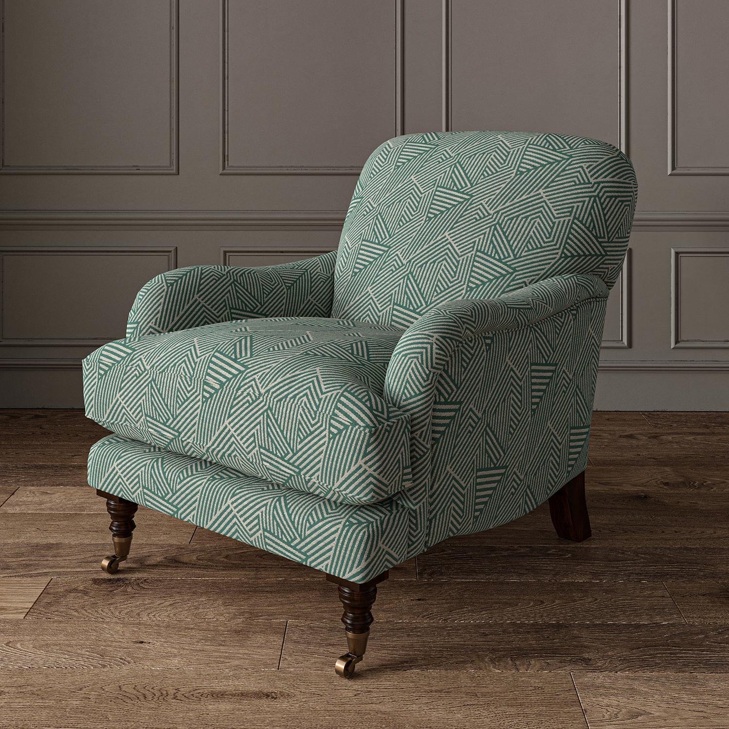 Linwood Sashay Teal FR Made to Measure Curtains