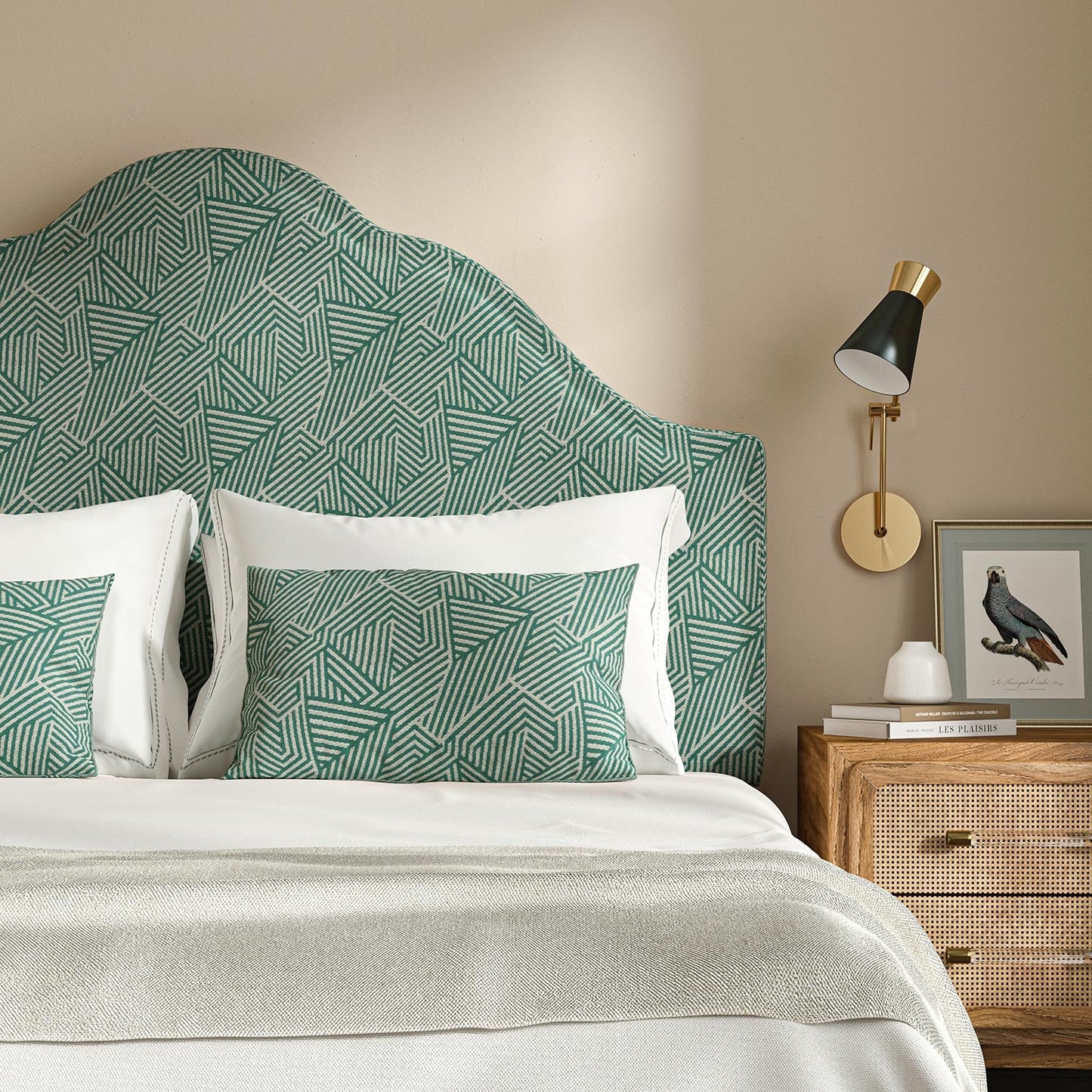 Linwood Sashay Teal FR Made to Measure Curtains