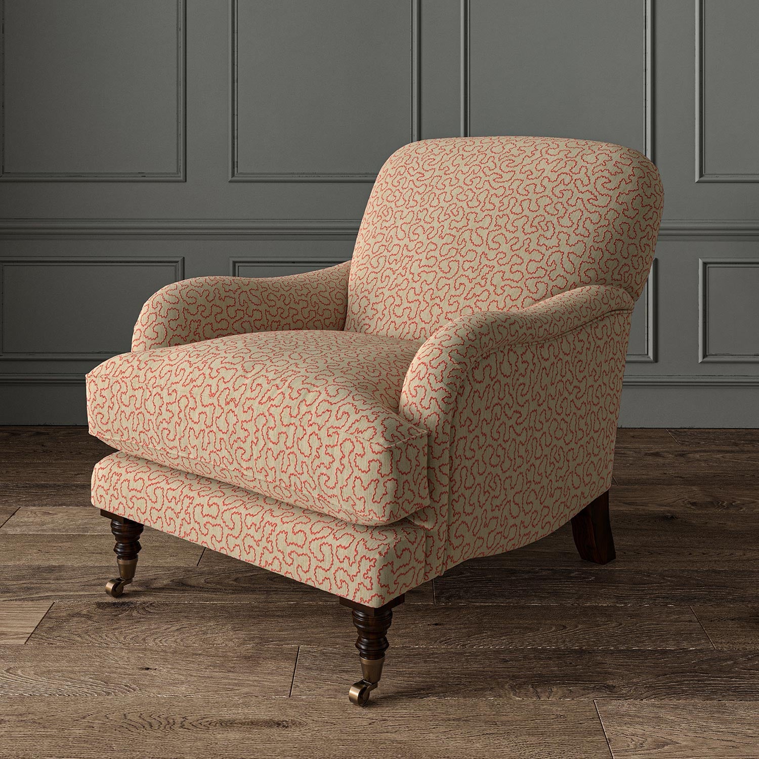 Linwood Wiggle Coral FR Made to Measure Curtains