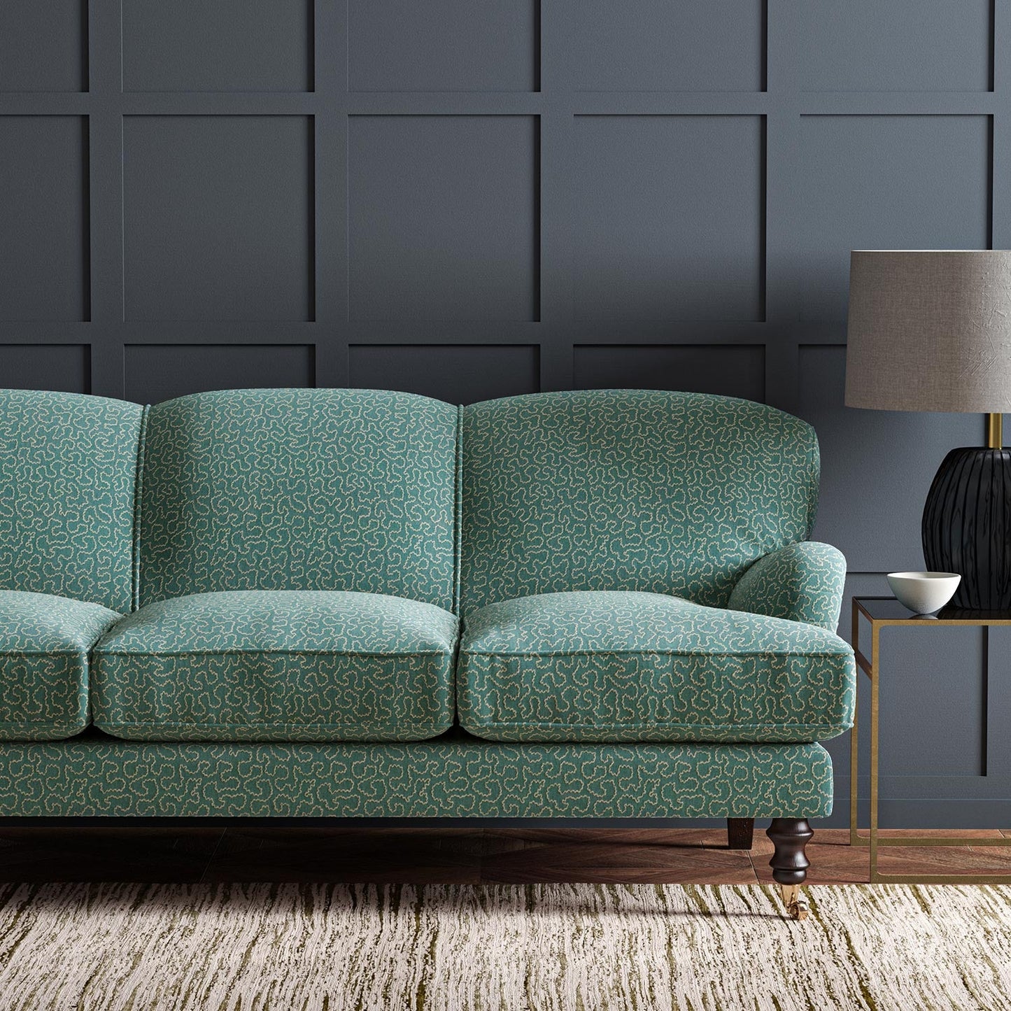 Linwood Wiggle Cyan Made to Measure Curtains