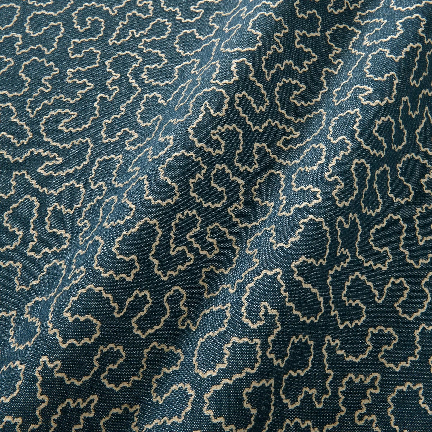 Linwood Wiggle Indigo FR Made to Measure Curtains
