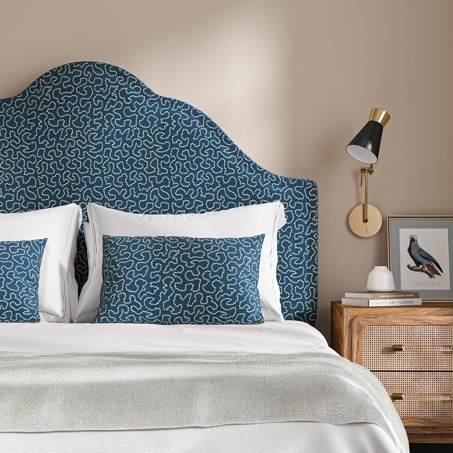 Linwood Wiggle Regal Blue FR Made to Measure Curtains