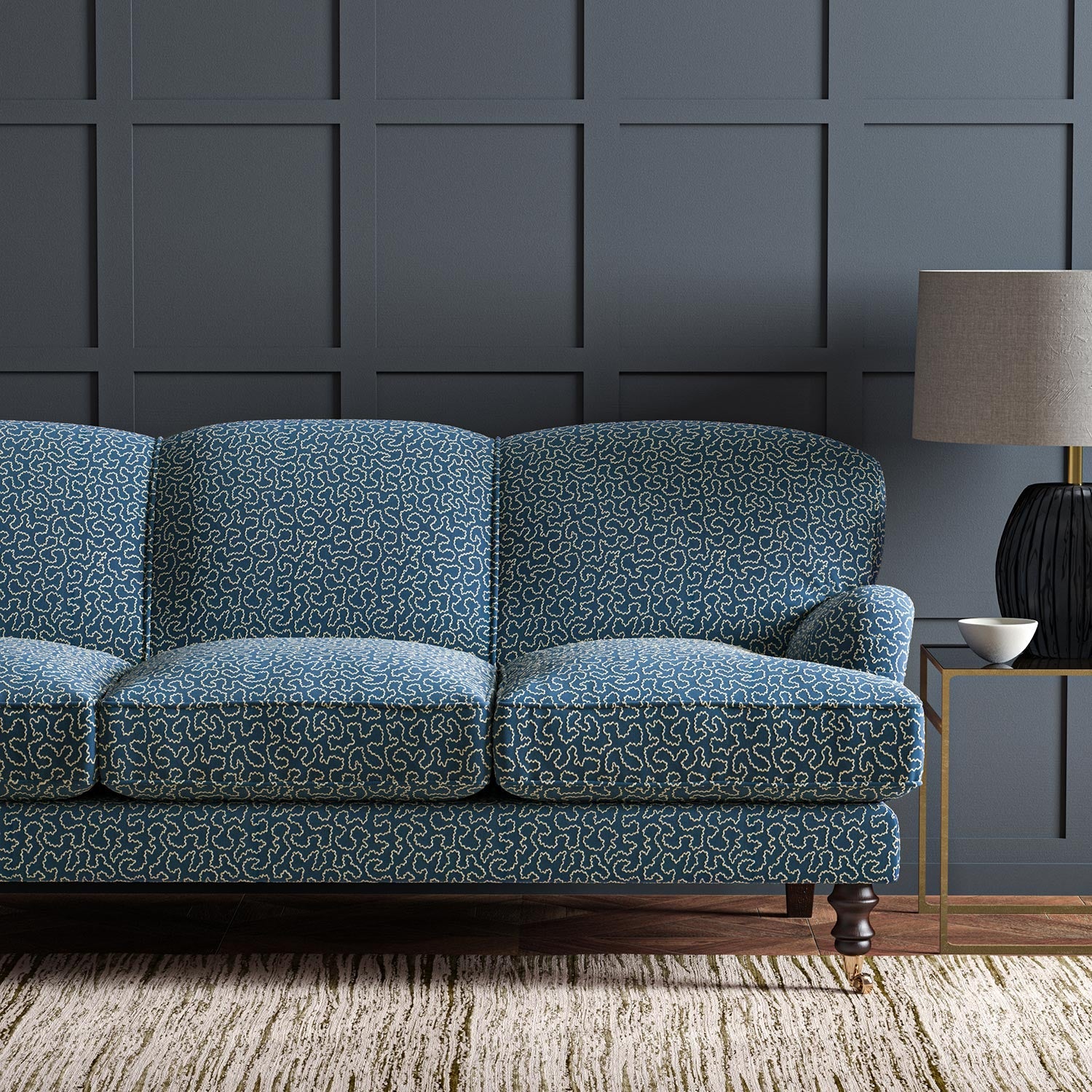 Linwood Wiggle Regal Blue FR Made to Measure Curtains