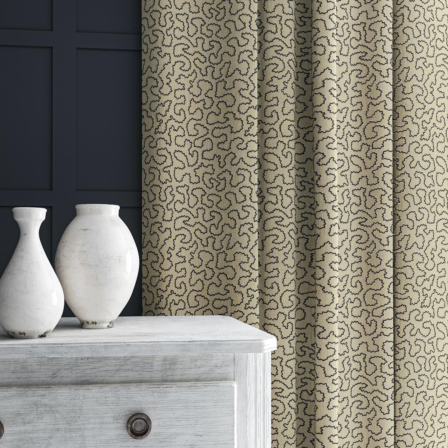 Linwood Wiggle Smoke Made to Measure Curtains