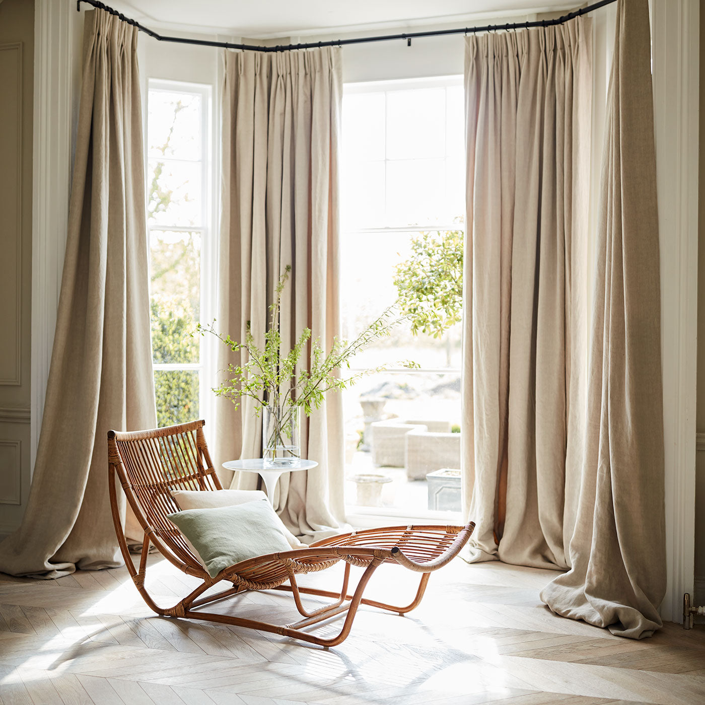 Linwood Elba Dove FR Made to Measure Curtains