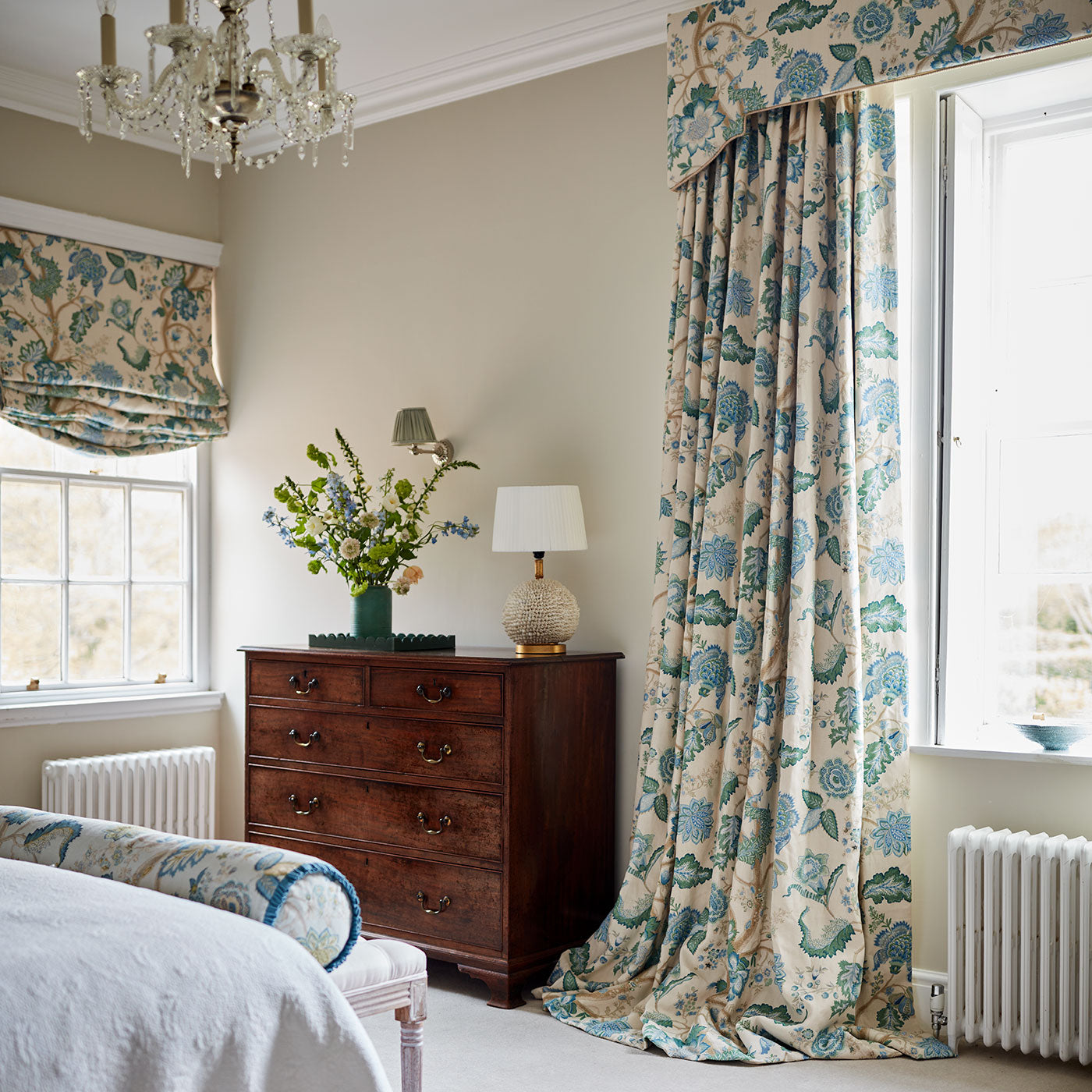 Linwood Kitty Blue Green FR Made to Measure Curtains