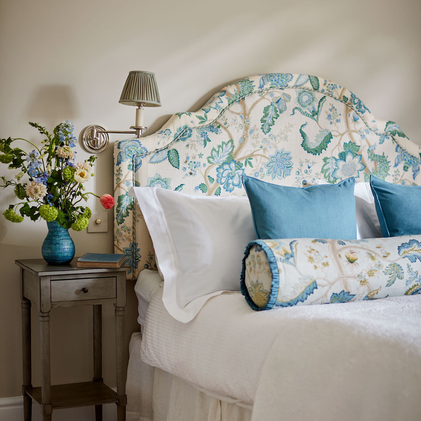 Linwood Kitty Blue Green Made to Measure Curtains
