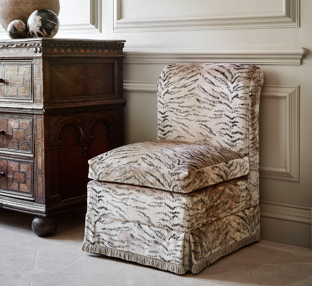 Tiger Velvet - Natural , by James Hare - Curtains & Roman Blinds