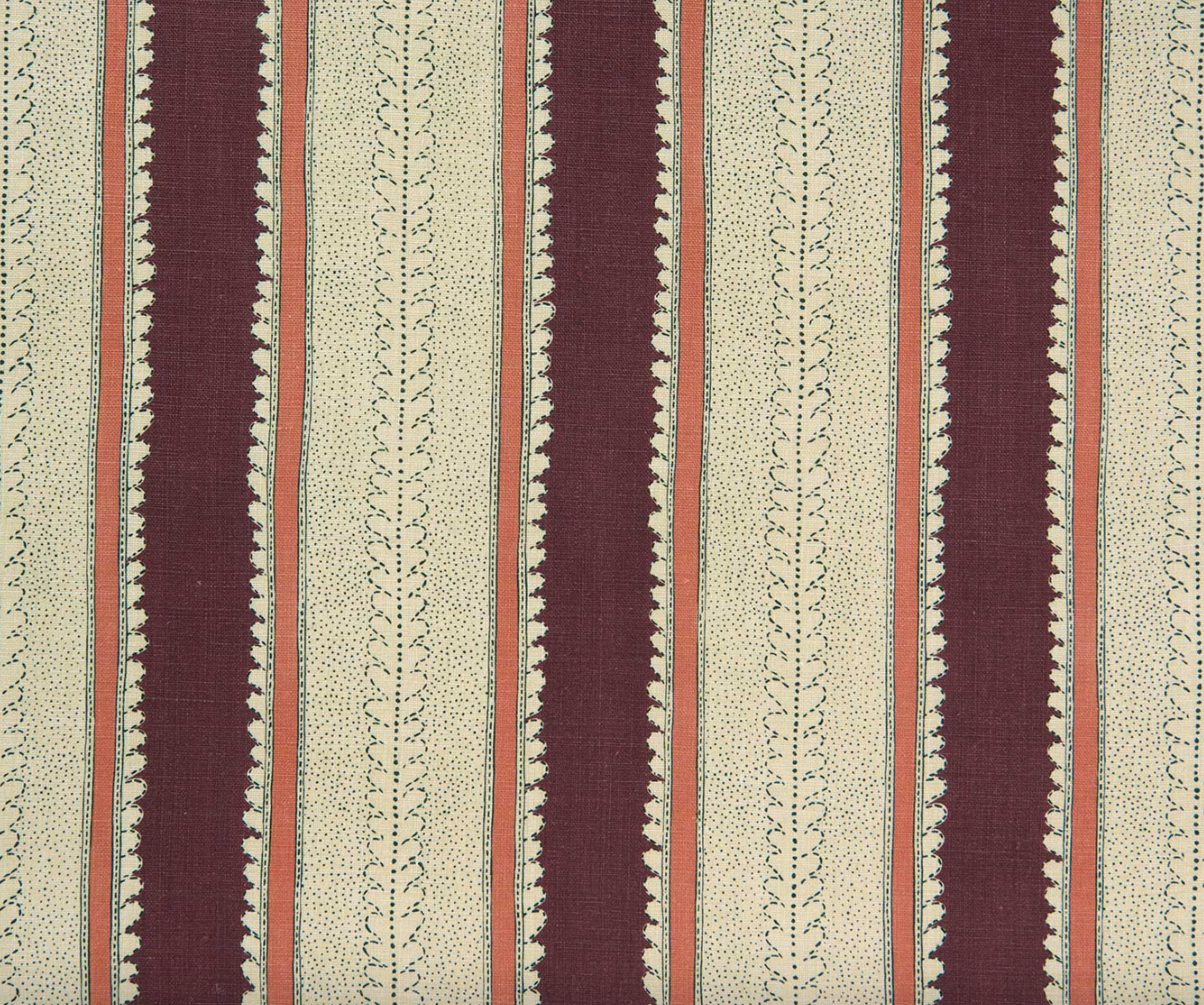 Victoria Plum - Dimity Stripe Linen by Linwood fabric