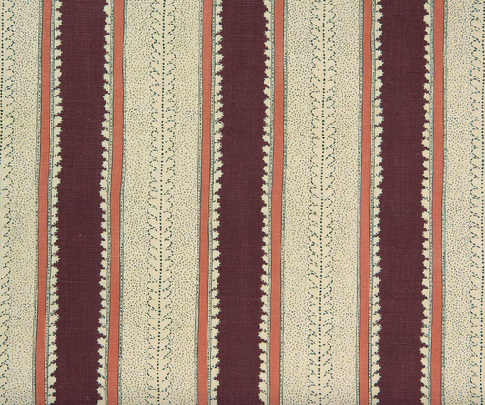 Victoria Plum - Dimity Stripe Linen by Linwood fabric
