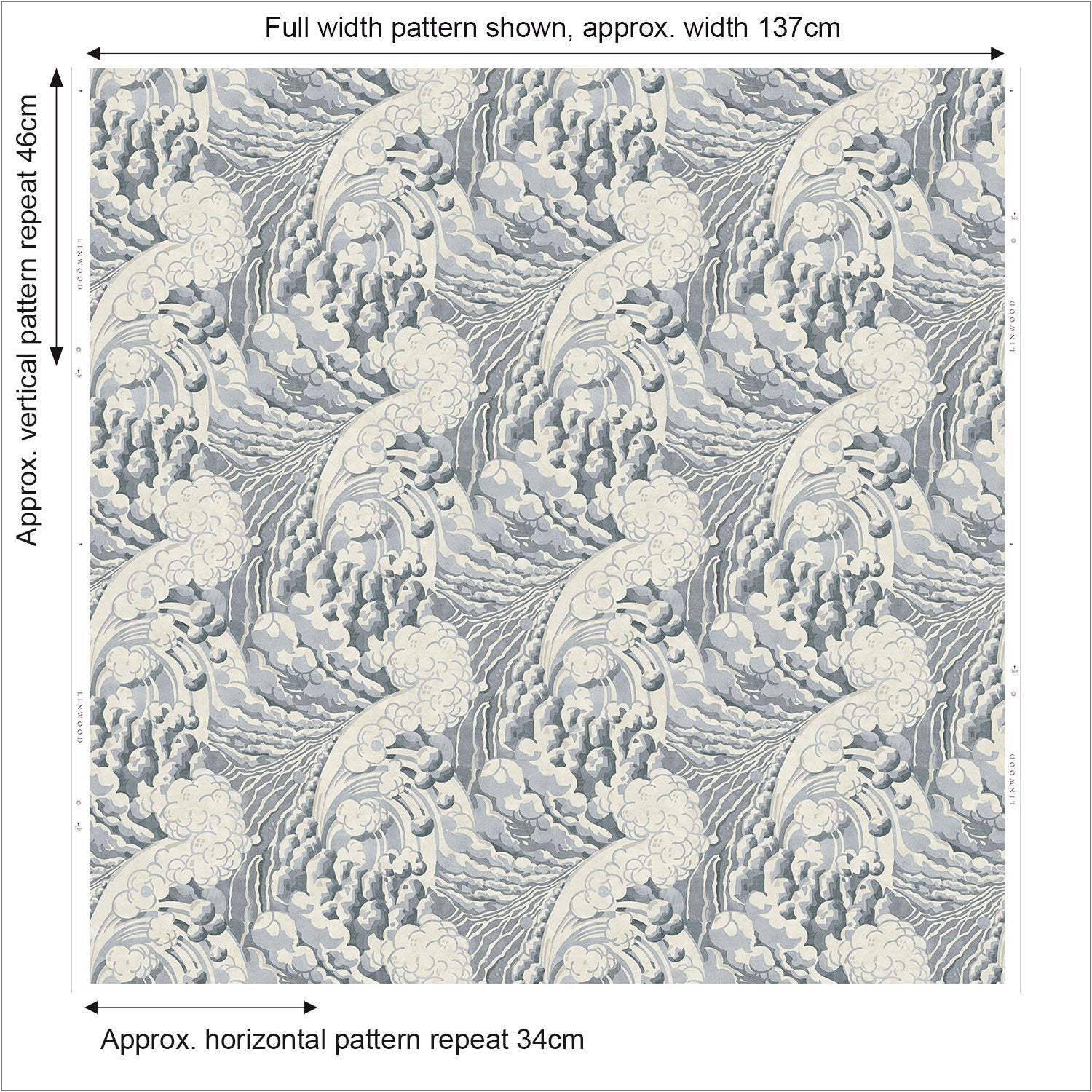 Linwood The Wave Moonbeam FR Made to Measure Curtains