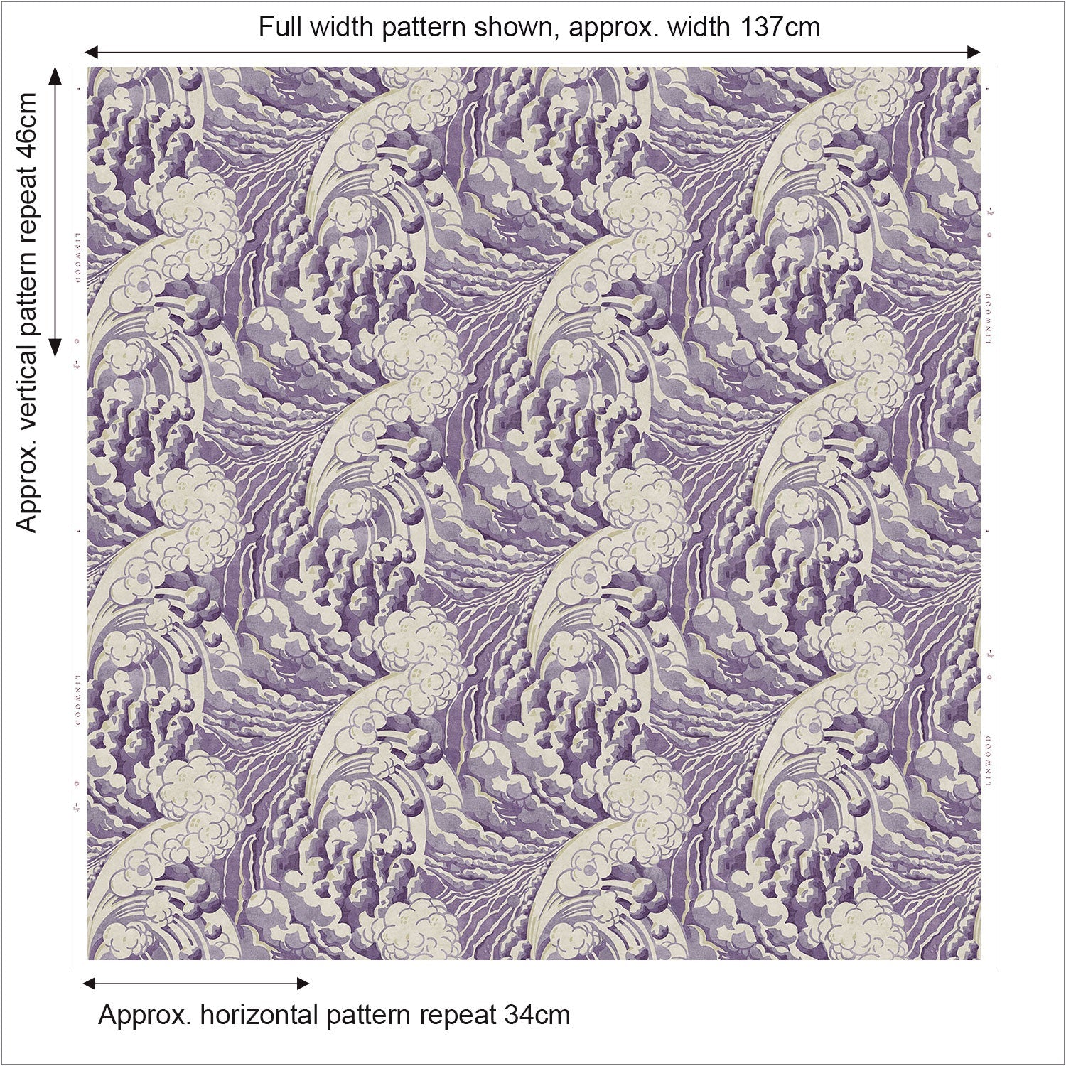 Linwood The Wave Mauve FR Made to Measure Curtains