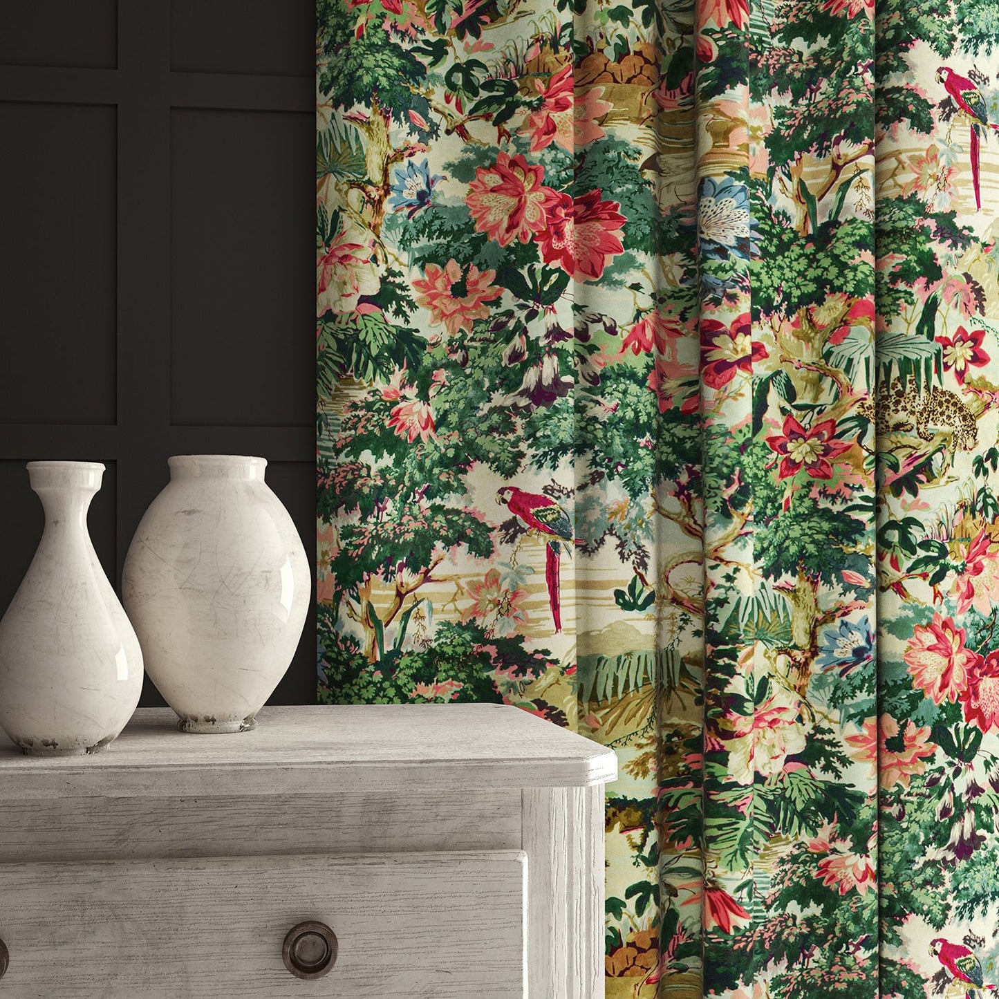 Linwood Jungle Rumble Velvet Leopard Made to Measure Curtains