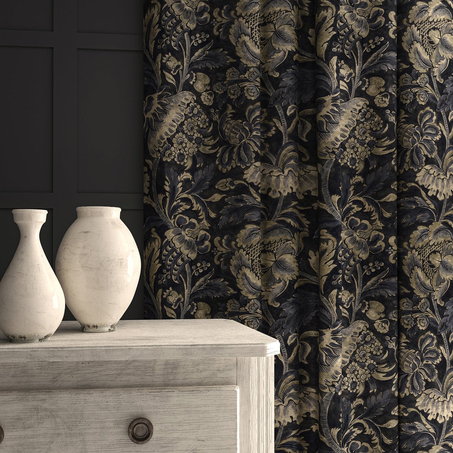 Linwood Tanglewood Indigo FR Made to Measure Curtains
