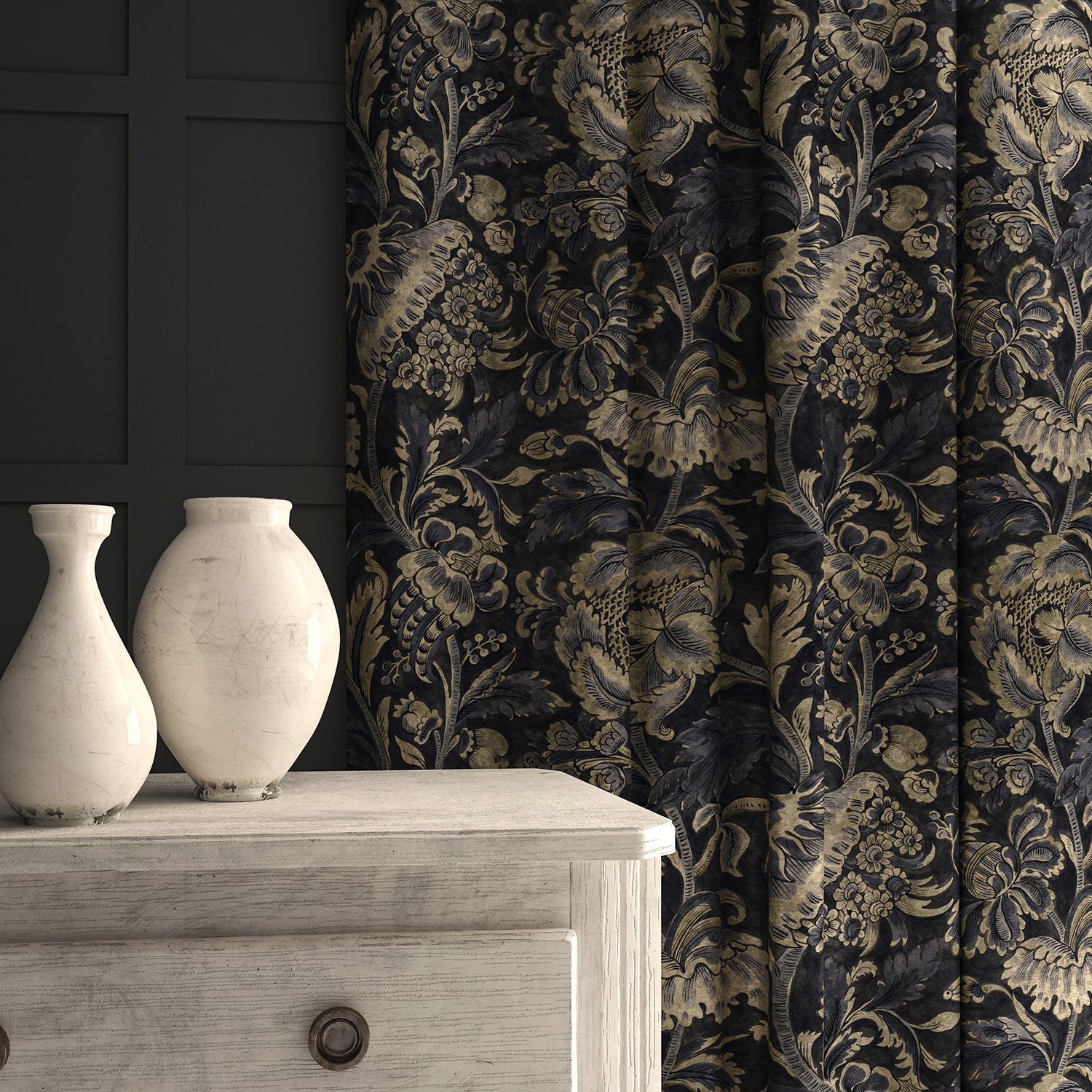 Linwood Tanglewood Indigo FR Made to Measure Curtains