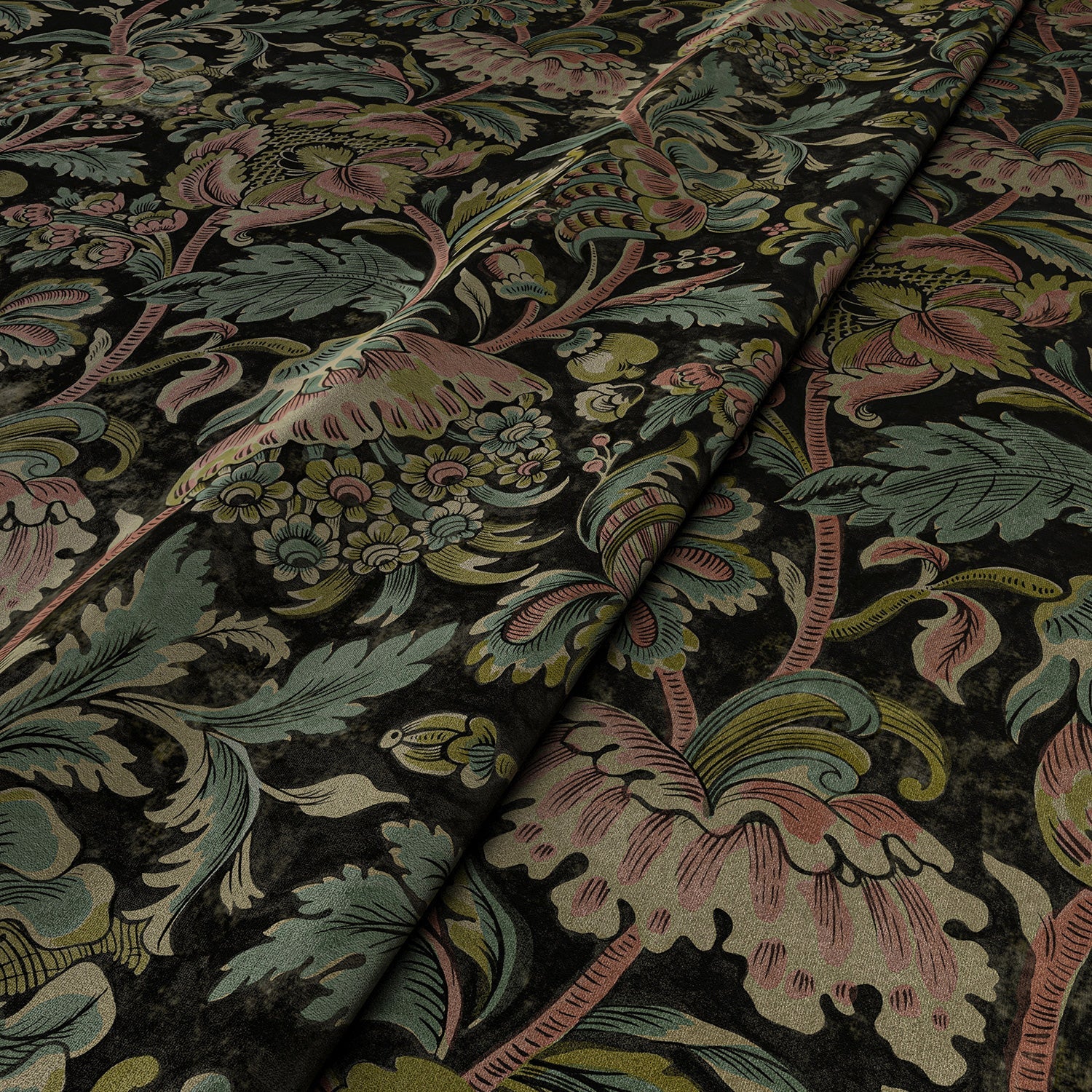 Linwood Tanglewood Rose Lemon FR Made to Measure Curtains
