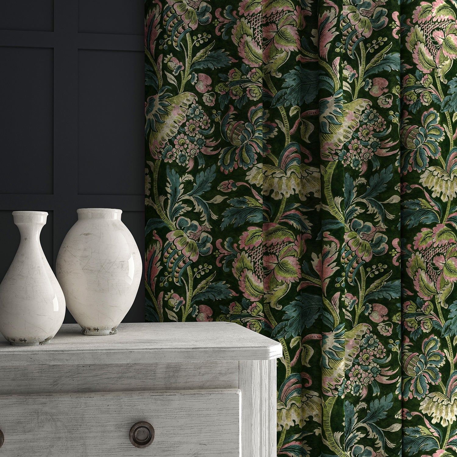 Linwood Tanglewood Emerald FR Made to Measure Curtains