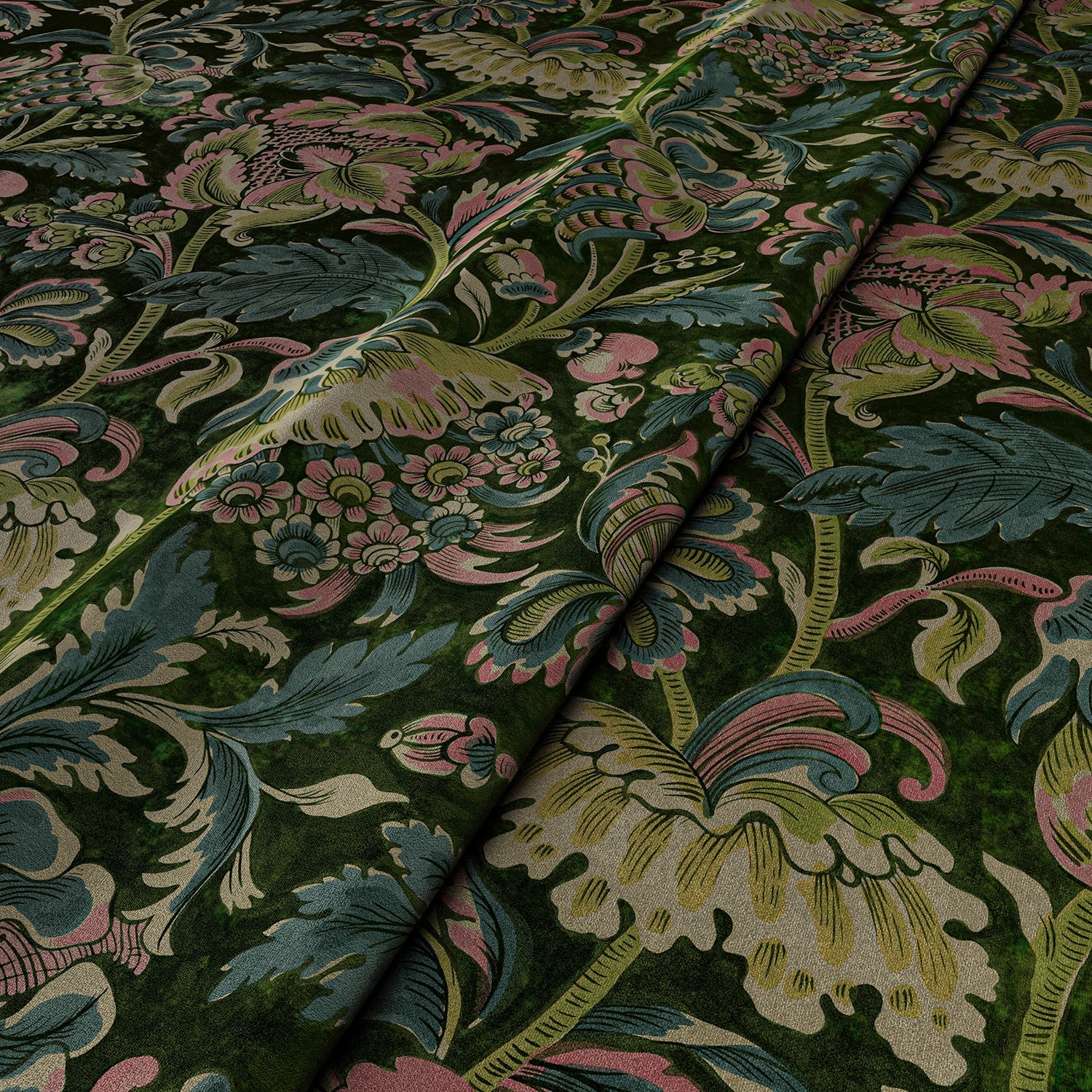 Linwood Tanglewood Emerald FR Made to Measure Curtains