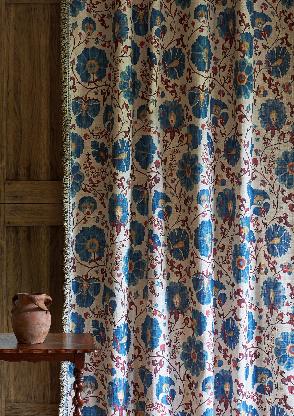 Lewis & Wood Zarafshan Indigo Cranberry Made to Measure Roman Blinds – lifestyle photograph