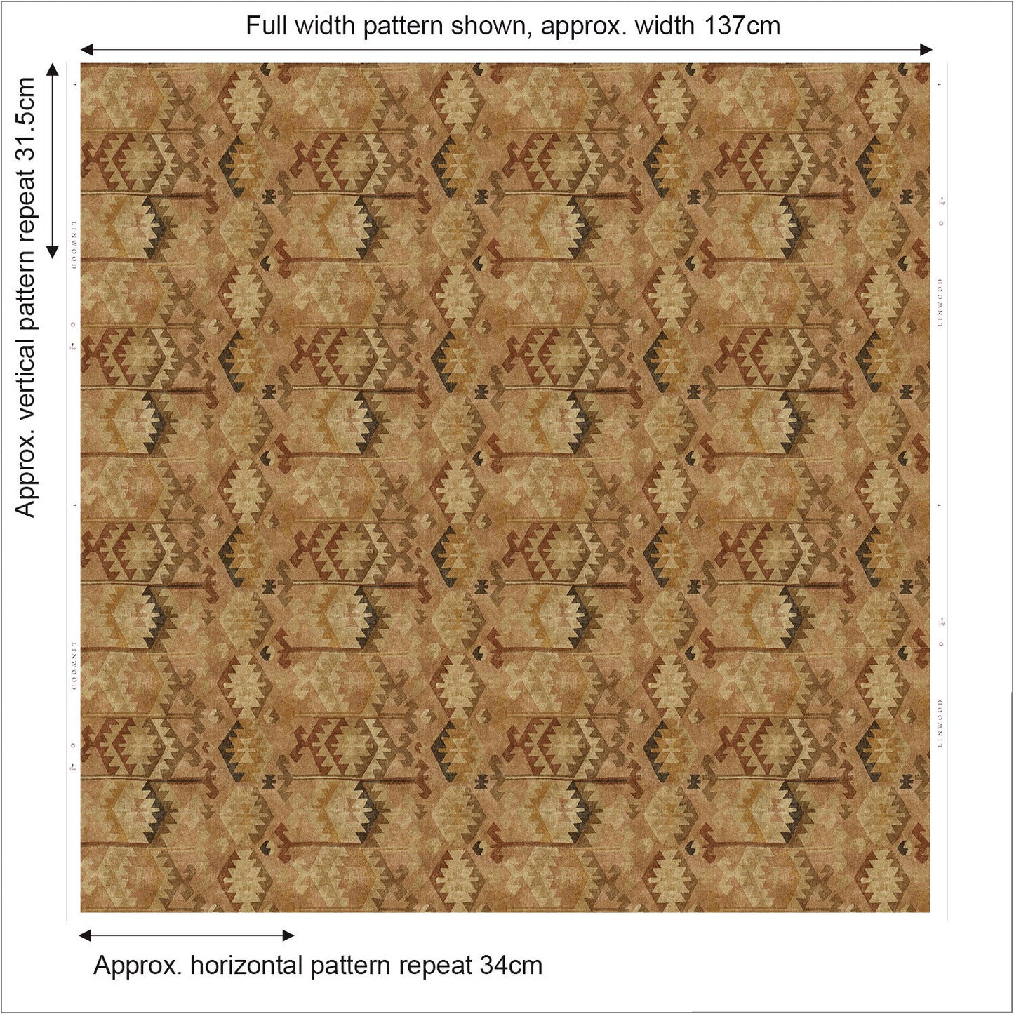 Linwood Ziggy Tobacco FR Made to Measure Curtains