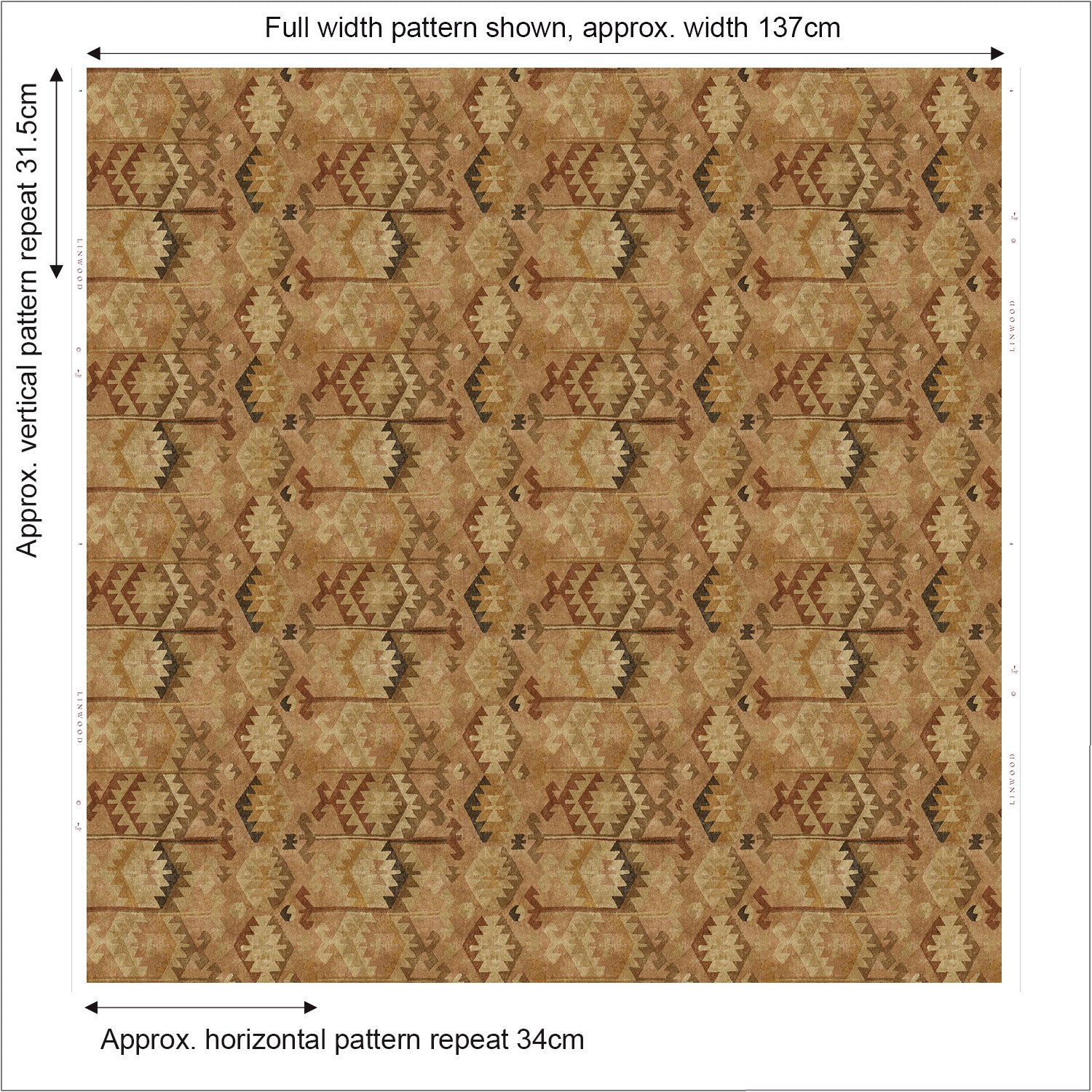 Linwood Ziggy Tobacco FR Made to Measure Curtains
