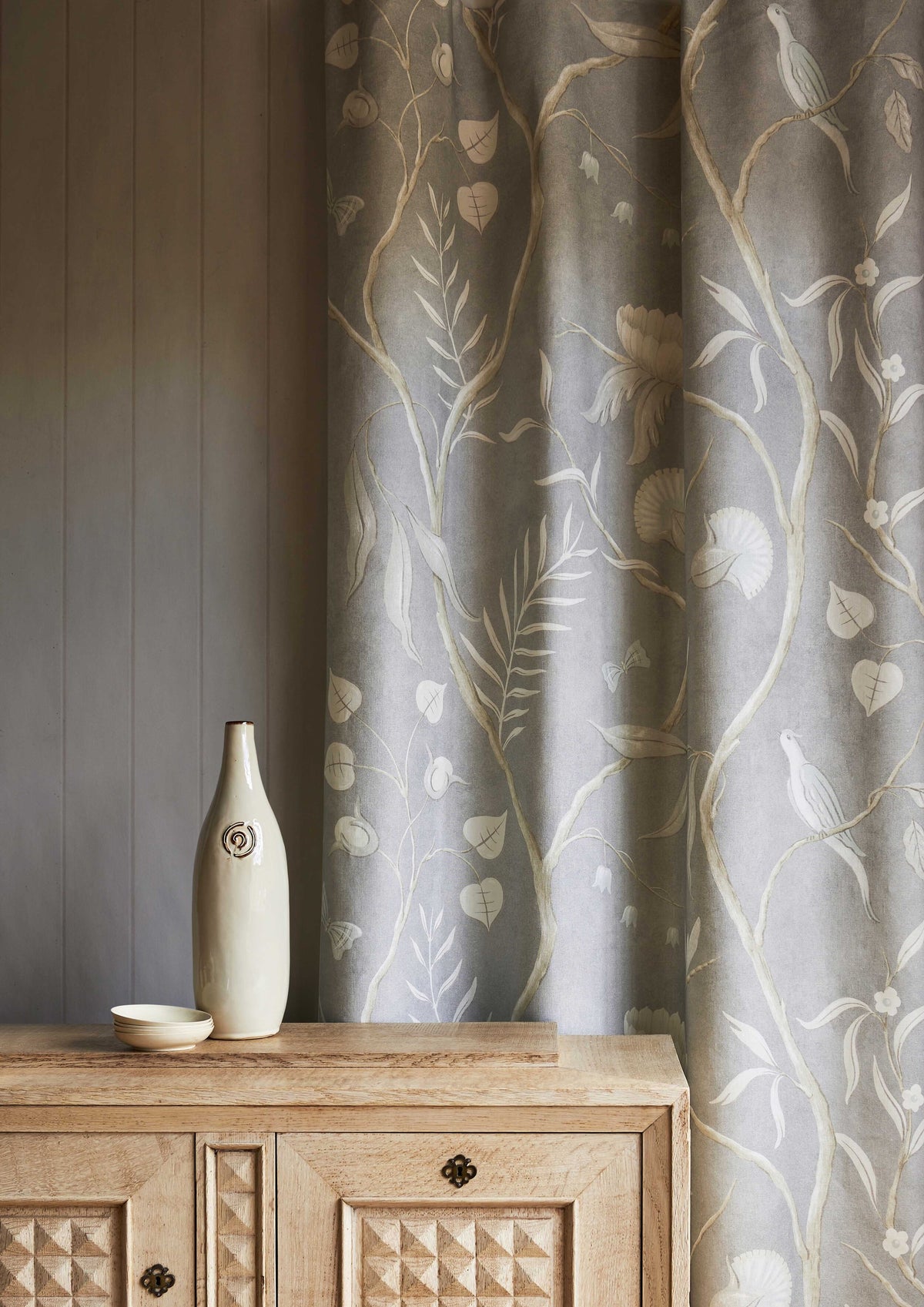 Lewis & Wood Adam's Eden Honey Dove Made to Measure Curtains – lifestyle photograph