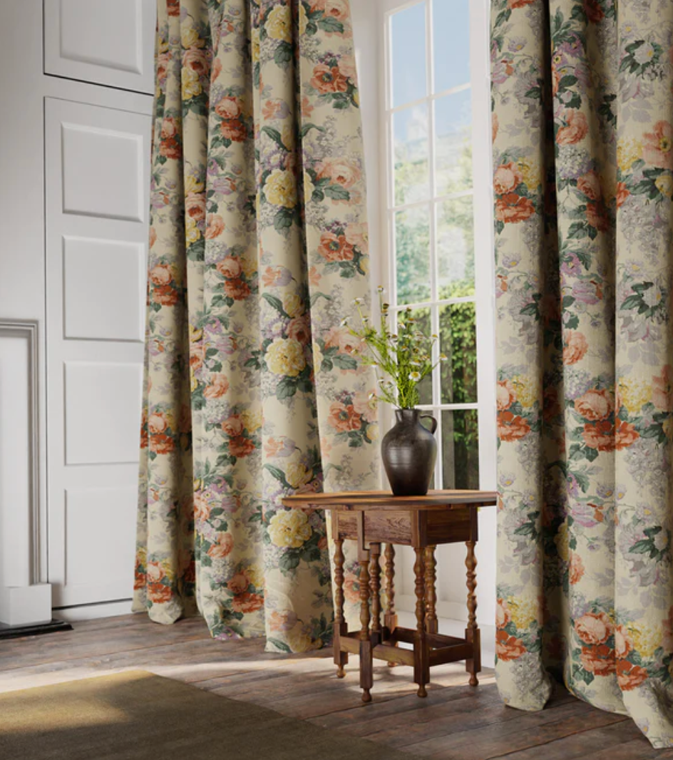 Summer Rose - Albertine Fabric Linwood 100% Linen curtains