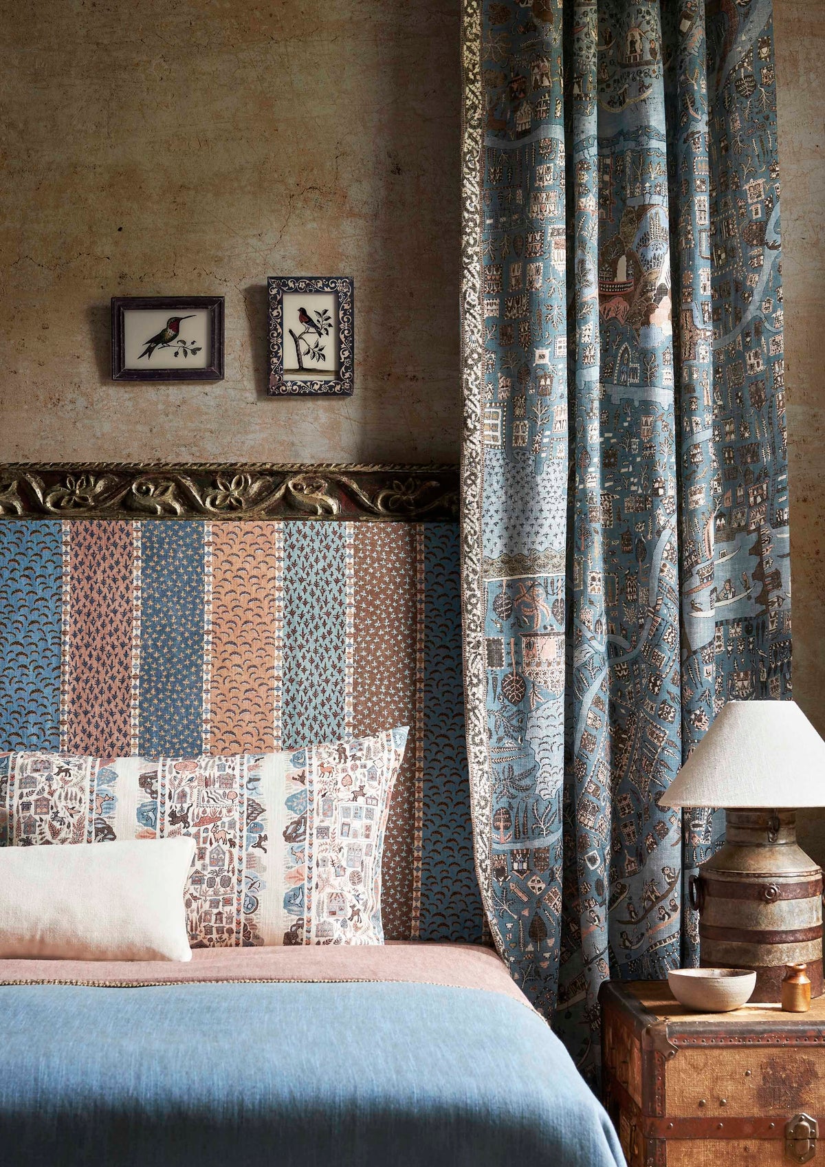 Lewis & Wood Asha Stripe Blue Almond Made to Measure Curtains – lifestyle photograph