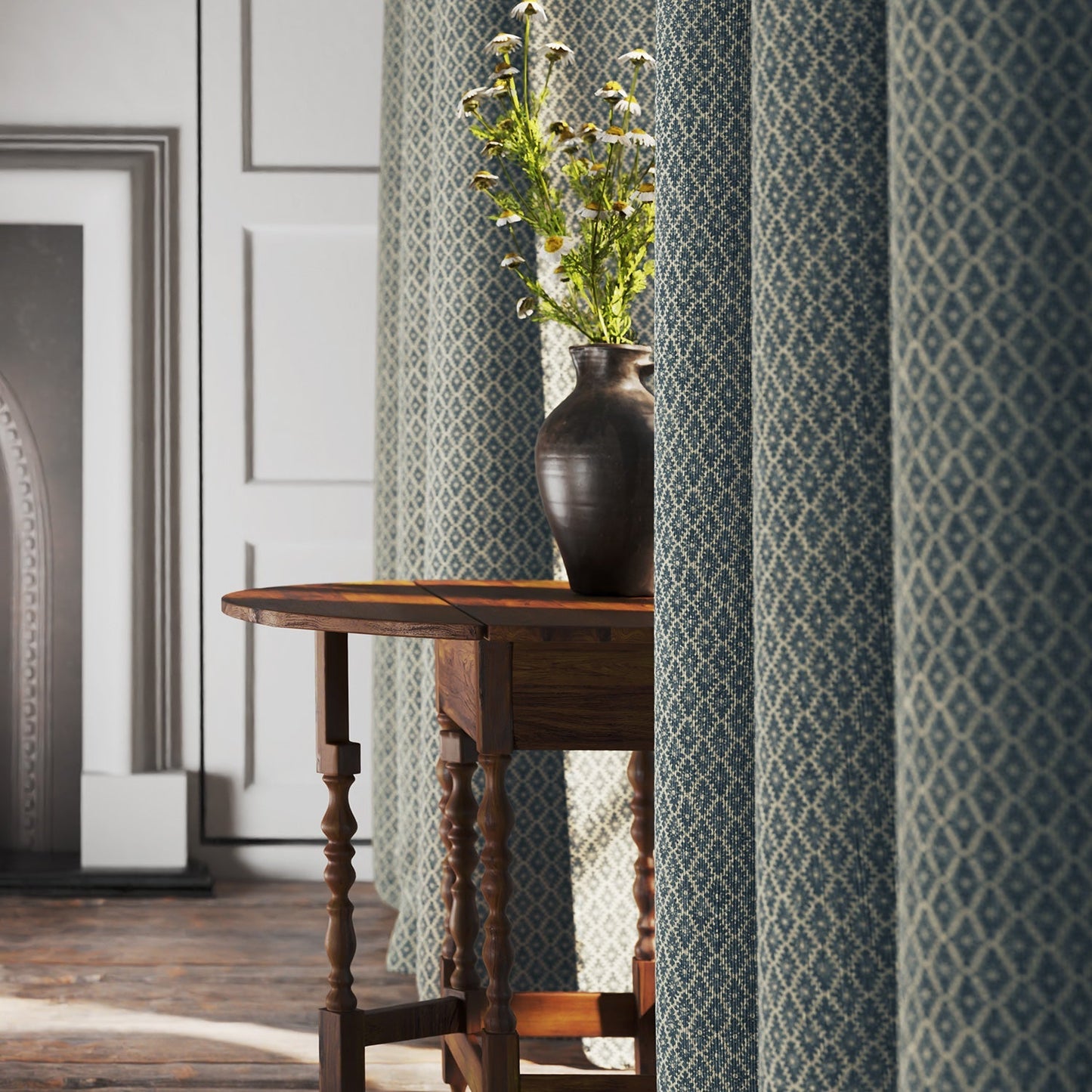 Linwood Ashfield Steel Blue Made to Measure Curtains
