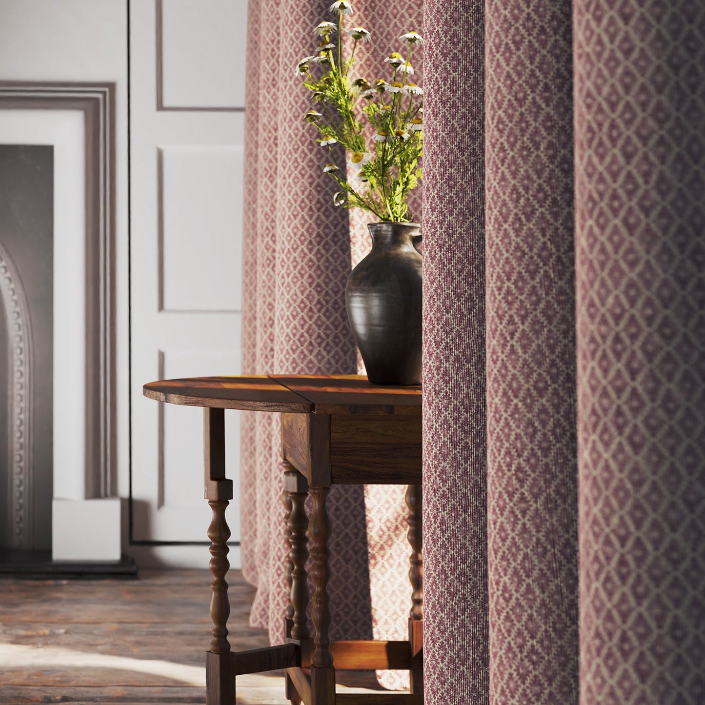 Linwood Ashfield Wine FR Made to Measure Curtains