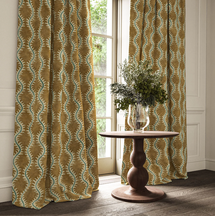 Beach - Helter Skelter Velvet by Linwood - Curtains