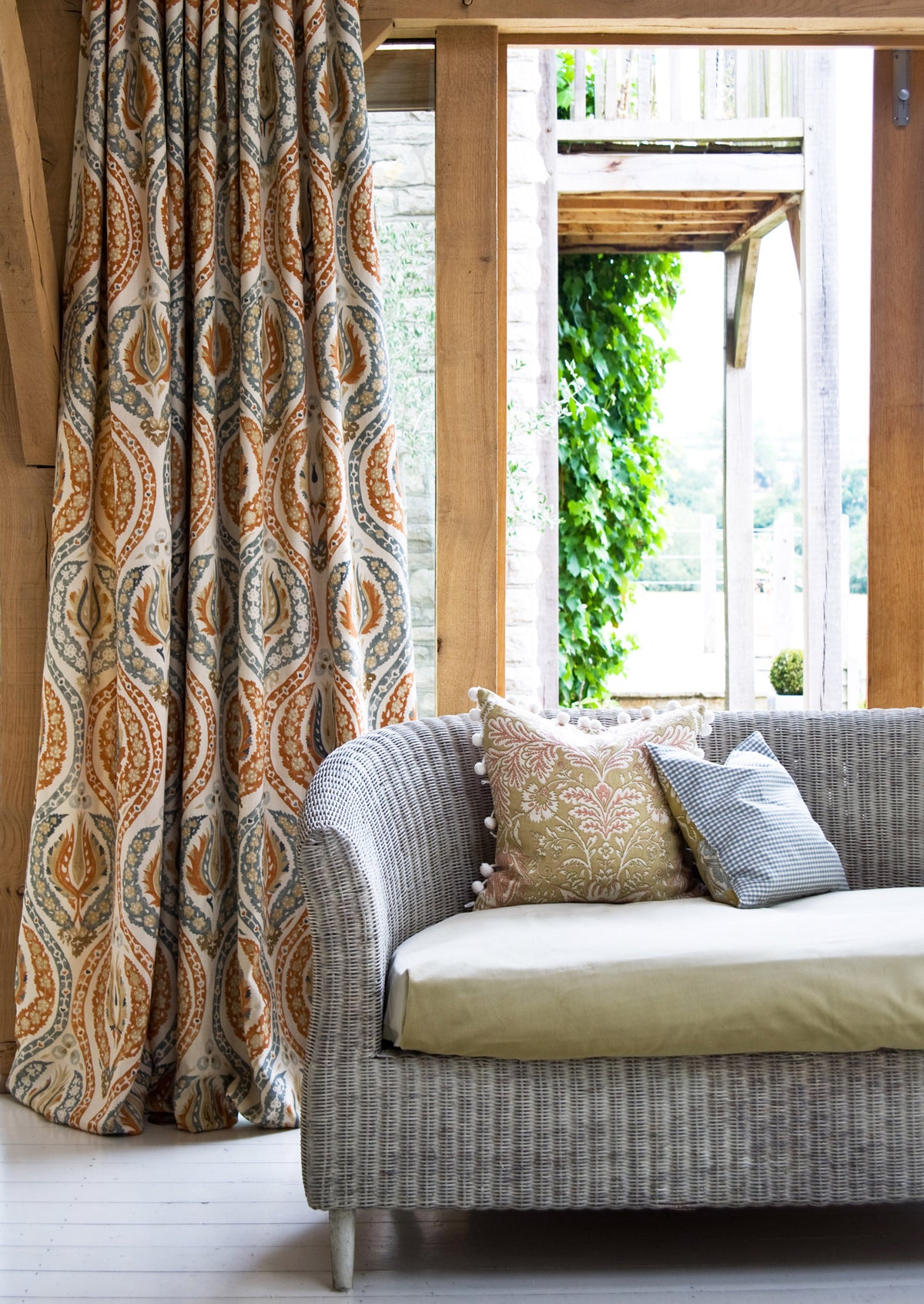 Lewis & Wood Benaki Amber Steel Made to Measure Roman Blinds – lifestyle photograph