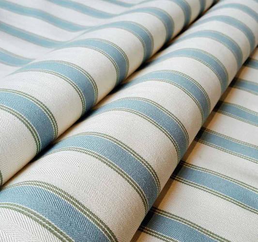 Cooshy Seagreen/Sage Blazer Stripe 100% Cotton Fabric