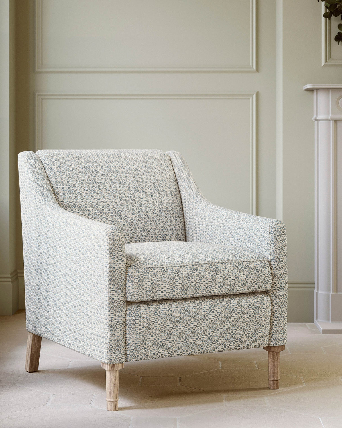 James Hare Flori Gentian Blue Made to Measure Curtains