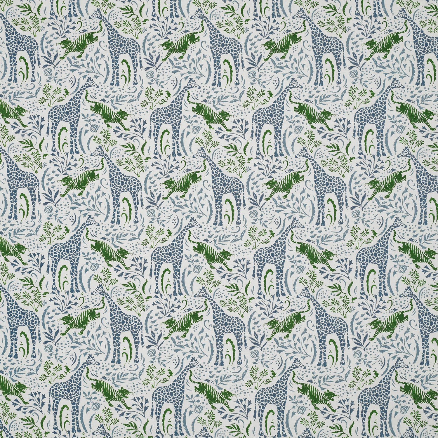 Blue/Green - Sylvan Fabric James Hare 100% Linen flat