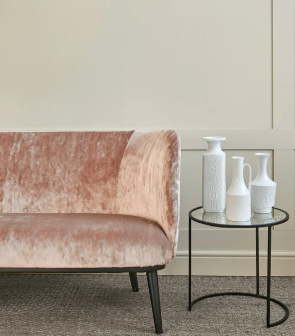 Blush  - Cosmos Velvet by Linwood - Fabric, Curtains, Roman Blinds sofa